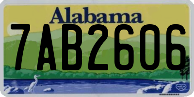 AL license plate 7AB2606