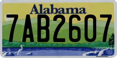 AL license plate 7AB2607