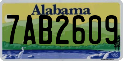AL license plate 7AB2609