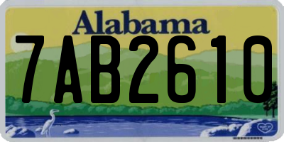 AL license plate 7AB2610