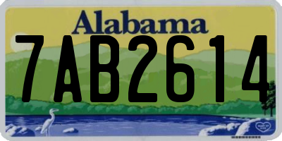 AL license plate 7AB2614