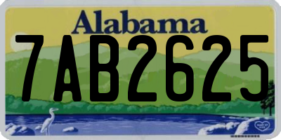 AL license plate 7AB2625