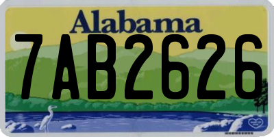 AL license plate 7AB2626