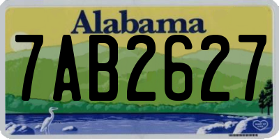 AL license plate 7AB2627