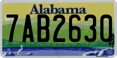 AL license plate 7AB2630