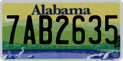 AL license plate 7AB2635
