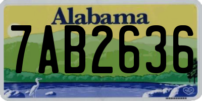 AL license plate 7AB2636