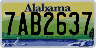 AL license plate 7AB2637