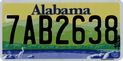 AL license plate 7AB2638