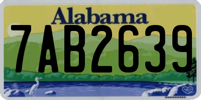 AL license plate 7AB2639