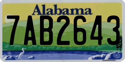 AL license plate 7AB2643