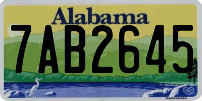 AL license plate 7AB2645