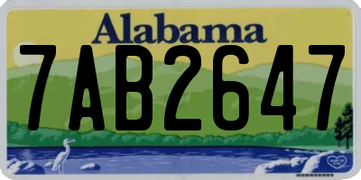 AL license plate 7AB2647
