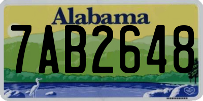 AL license plate 7AB2648