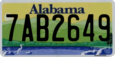 AL license plate 7AB2649