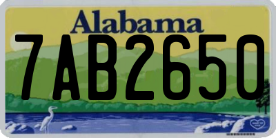 AL license plate 7AB2650