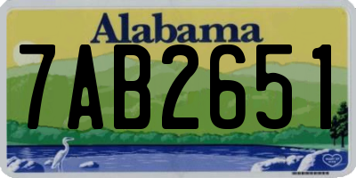 AL license plate 7AB2651