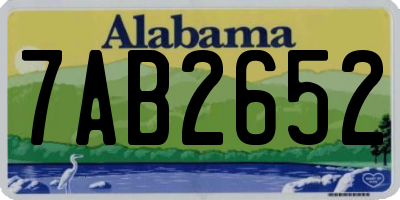 AL license plate 7AB2652