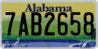 AL license plate 7AB2658