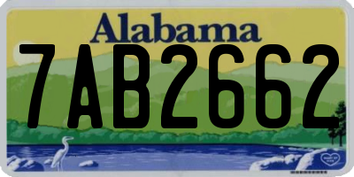 AL license plate 7AB2662