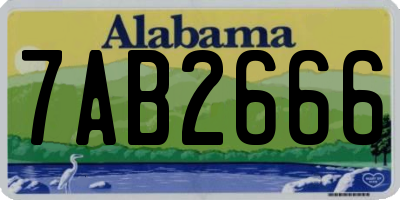 AL license plate 7AB2666
