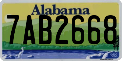 AL license plate 7AB2668