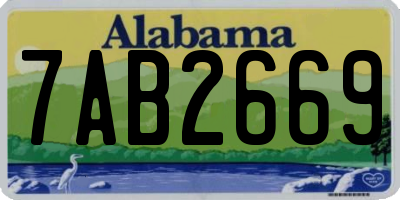 AL license plate 7AB2669