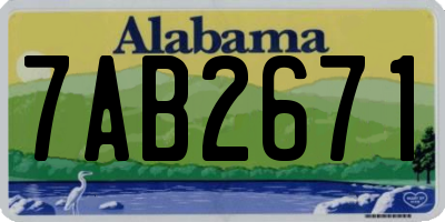 AL license plate 7AB2671