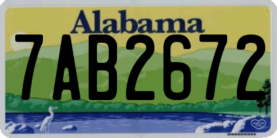 AL license plate 7AB2672