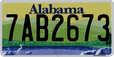 AL license plate 7AB2673