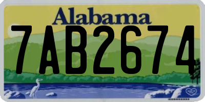 AL license plate 7AB2674