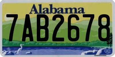 AL license plate 7AB2678