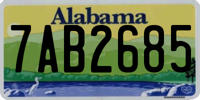 AL license plate 7AB2685