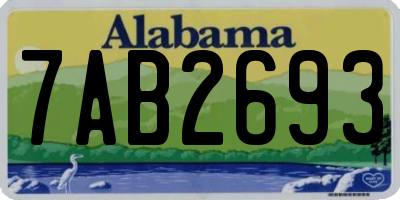 AL license plate 7AB2693