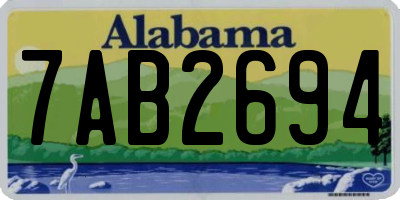 AL license plate 7AB2694
