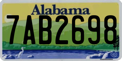 AL license plate 7AB2698