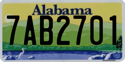 AL license plate 7AB2701