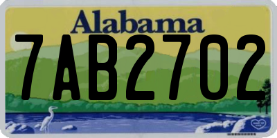 AL license plate 7AB2702