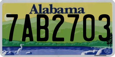 AL license plate 7AB2703