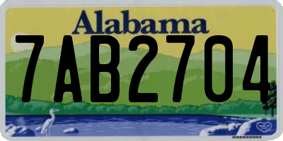 AL license plate 7AB2704