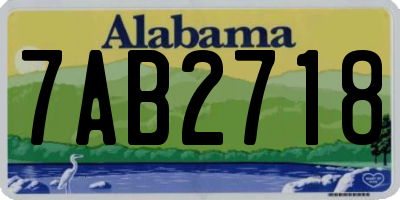 AL license plate 7AB2718