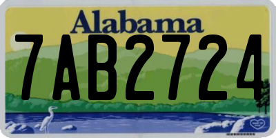 AL license plate 7AB2724