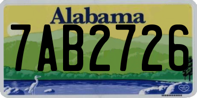 AL license plate 7AB2726