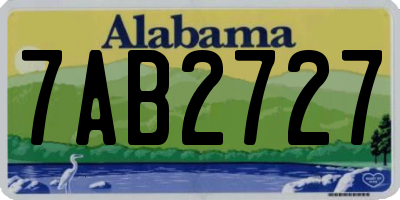 AL license plate 7AB2727