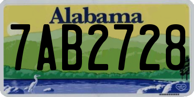 AL license plate 7AB2728