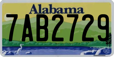 AL license plate 7AB2729