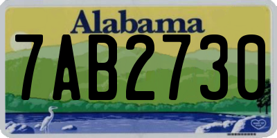 AL license plate 7AB2730