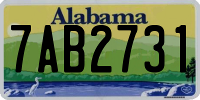 AL license plate 7AB2731
