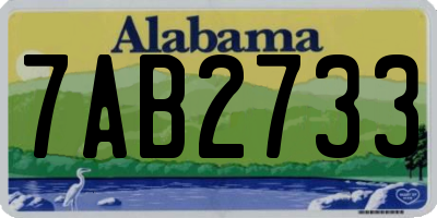AL license plate 7AB2733