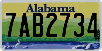 AL license plate 7AB2734